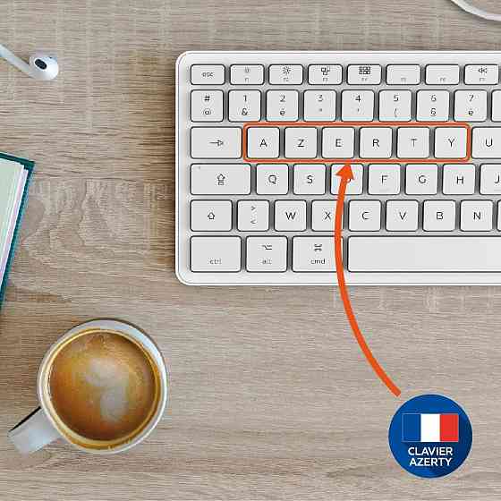 Проводная USB клавиатура для Mac компактная ультратонкая мультимедийная подсветка белая Mobility Lab Киев