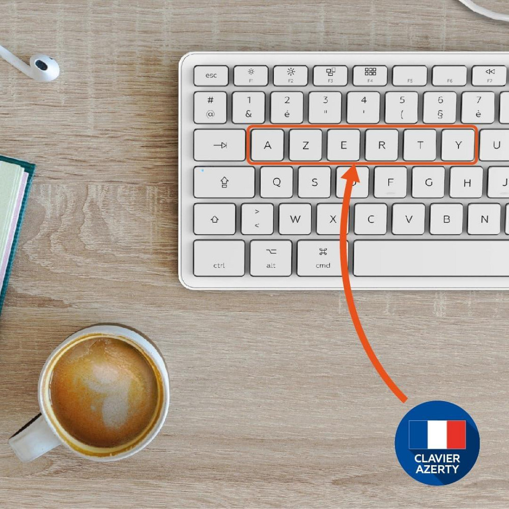 Клавіатура дротова USB для Mac компактна ультратонка мультимедійна підсвітка біла Mobility Lab Київ - фото 5