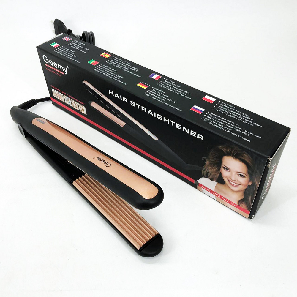 Праска-випрямляч потужна Gemei GM-2955W, Потужна праска для вирівнювання волосся, Щипці для волосся KI-75 Львів - фото 2