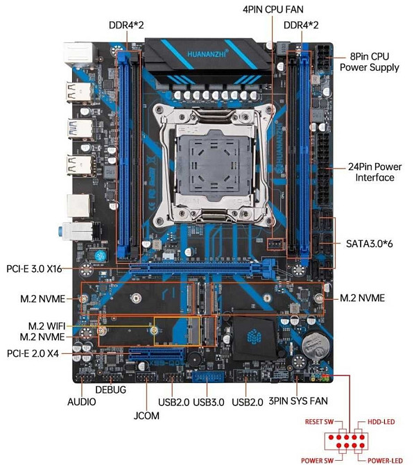 Huananzhi x99 QD4 rev 2.0 / E5-2680 v4 / 16 gb ddr4. Київ - фото 2
