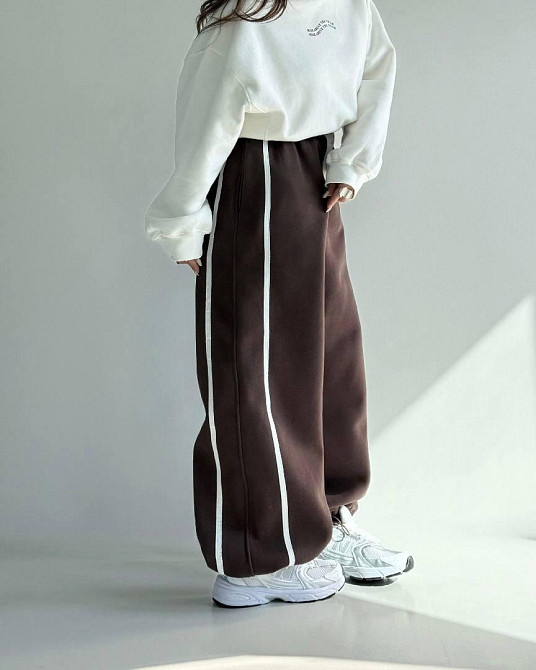 Стильні жіночі штани тринитка на флісі. Шоколад Одеса - фото 3