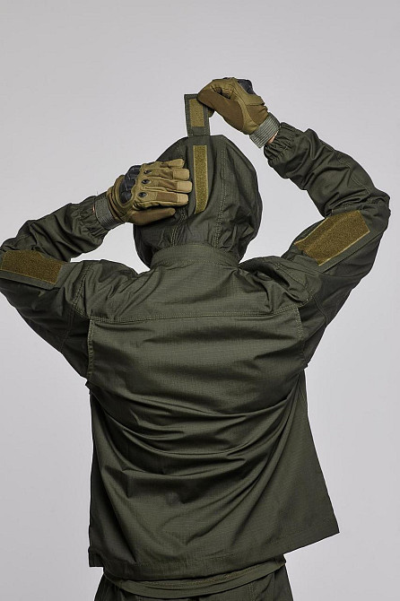 Чоловіча армійська літня куртка хакі ріп стоп , вітрозахисна польова штурмова куртка з капюшоном Львів - фото 6