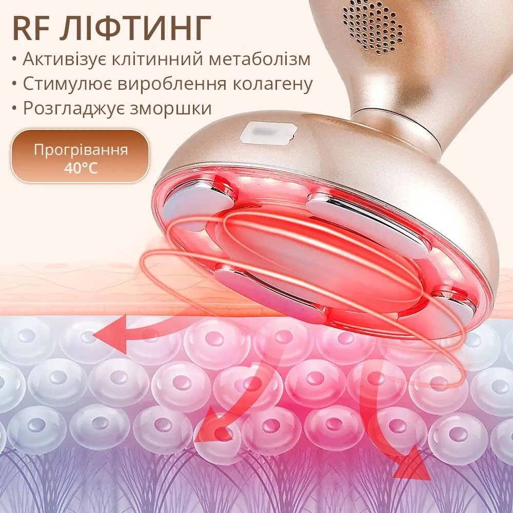 Массажер для тела и лица 5-в-1 Doctor-101: ультразвуковая кавитация + RF лифтинг лица и тела + светотерапия Днепр - изображение 7