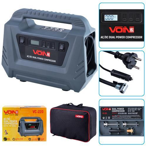 Компресор VOIN VC-220 116psi, 10А, 25л, AC/DC з автостопом Харків - фото 2