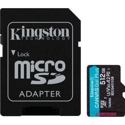 Карта памяти Kingston 512GB microSDXC сlass 10 UHS-I U3 V30 A2 Canvas Go Plus G4 (SDCG4/512GB) Винница - изображение 1
