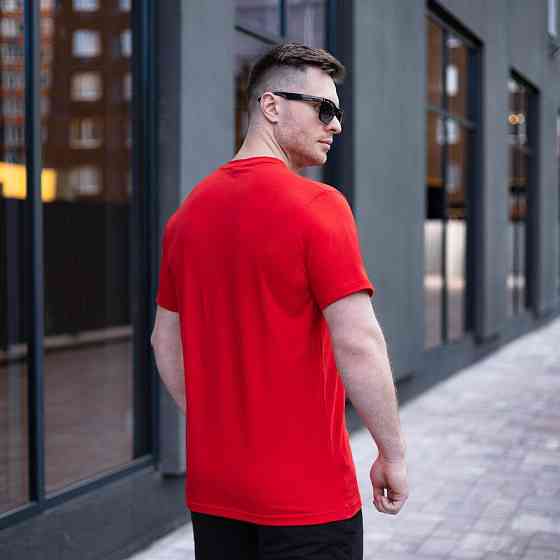 Мужская хлопковая футболка Pobedov Peremoga красная Киев