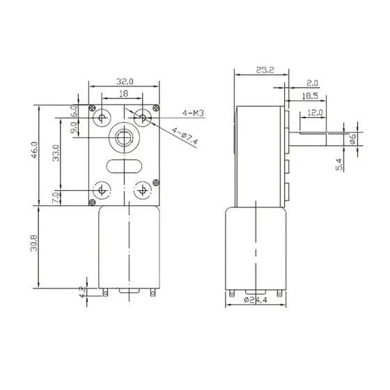 Мотор-редуктор JGY-370 12В для DIY и робототехники Киев