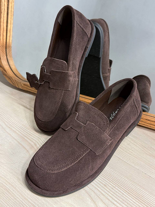 Туфлі жіночі Hengji 560-4 лофери замшеві шоколад, 37, 23,5 см Київ - фото 9