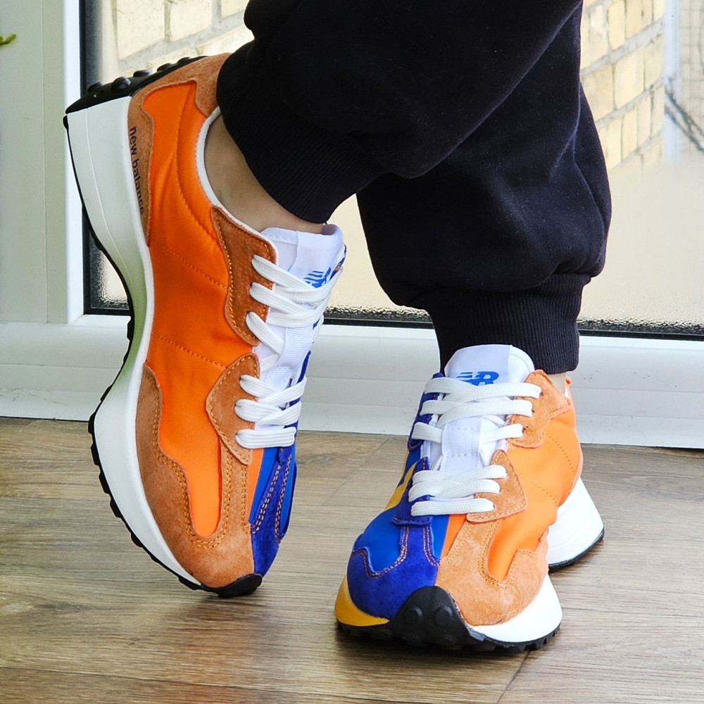 Мужские Синие Кроссовки New Balance 327 Желтые Оранжевые Нью Баланс (размеры: 41,43,44,45,46) Видео Обзор Днепр - изображение 8