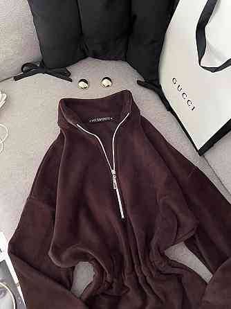 Женское теплое повседневное платье двусторонний Polar флис Шоколад Одесса