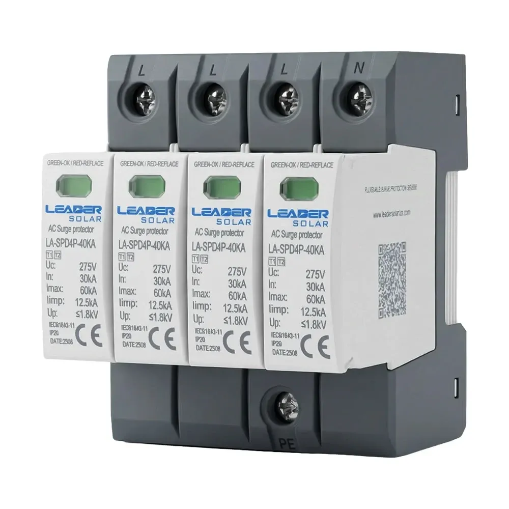 Обмежувач напруги Leader LA-SPD4P-40KA (3P+N) 275V AC під DIN-рейку (42-00271) Киев - изображение 1