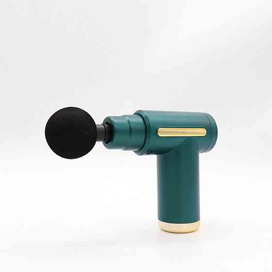 Перкусійний масажер із 4 насадками Gun Massager, Зелений/ Масажер для тіла/Рожевий масажер Київ