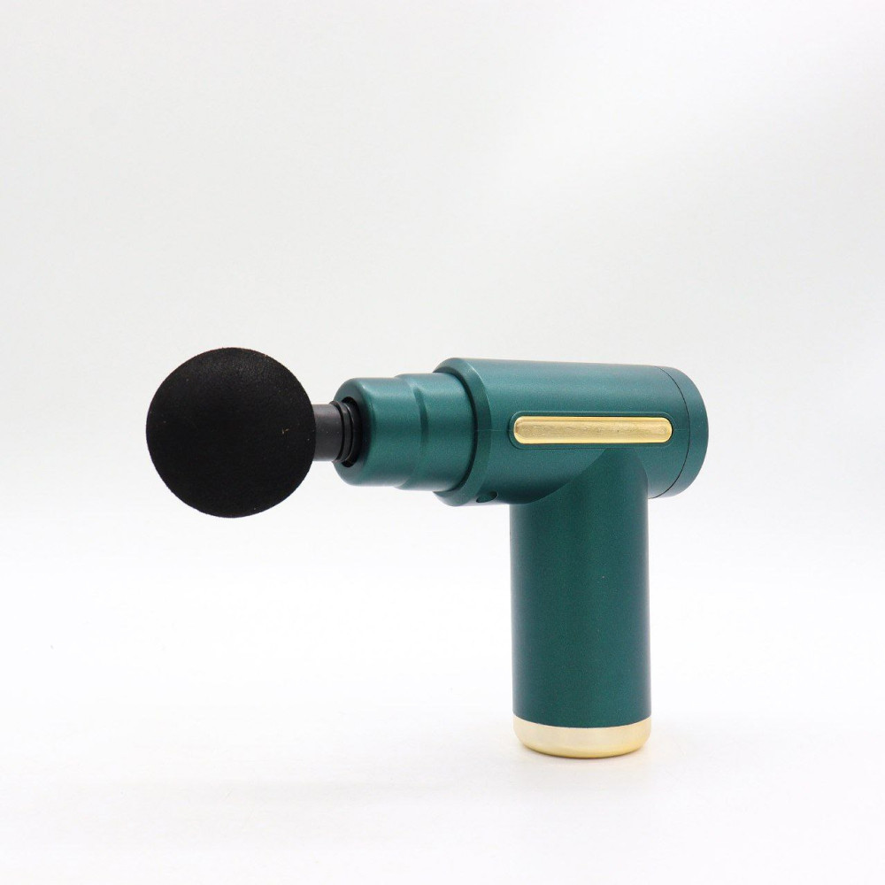 Перкуссионный массажер с 4 насадками Gun Massager, Зеленый / Массажер для тела / Ручной массажер Киев - изображение 3