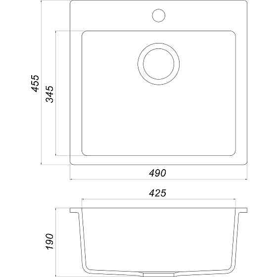Гранітна мийка Globus Lux AOSTA піщаний 490x455мм-А0004 Київ