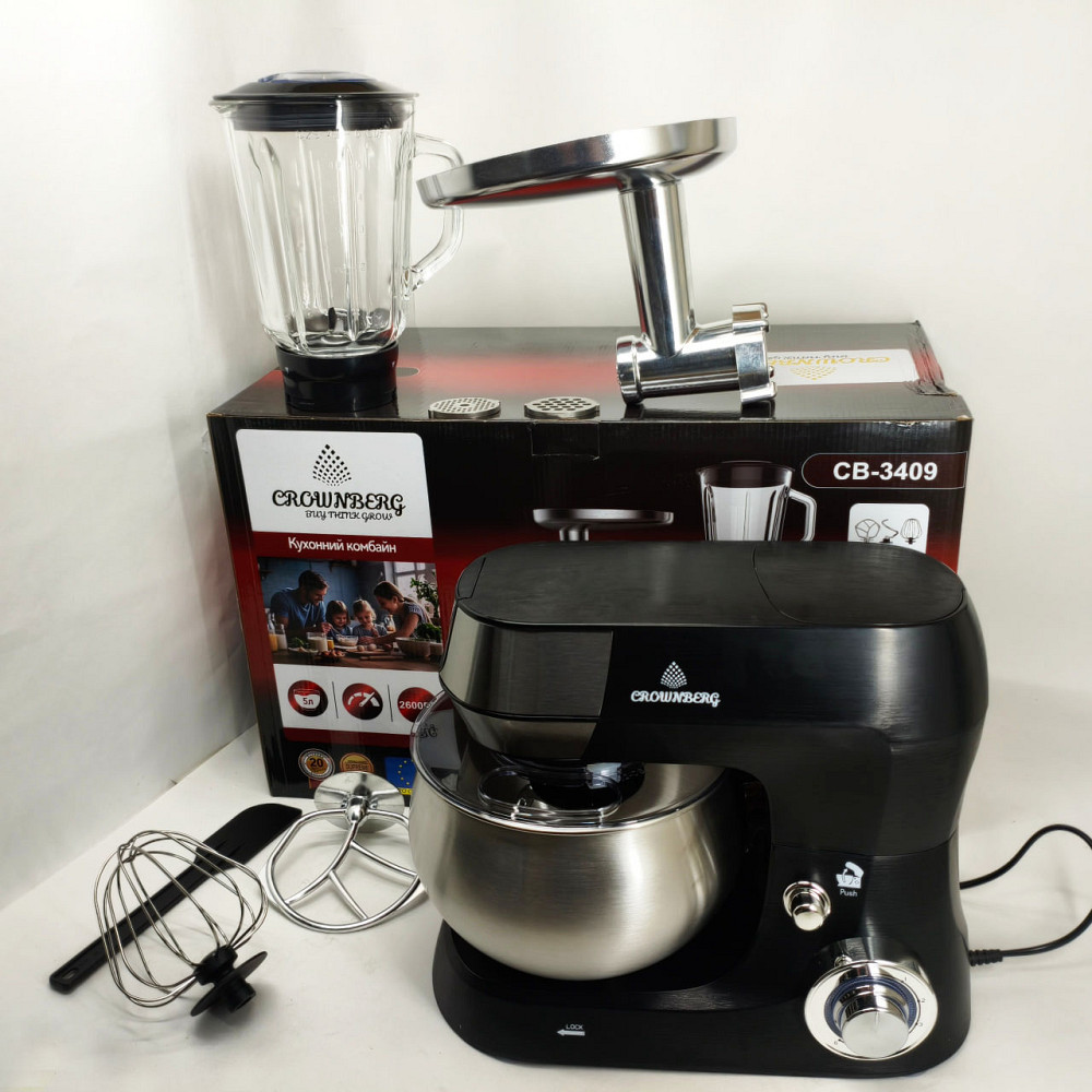 Стационарный планетарный тестомес с чашей, Кухонный миксер с металлической чашей, Кухонный тестомес 6 л YB-51 Львов - изображение 4