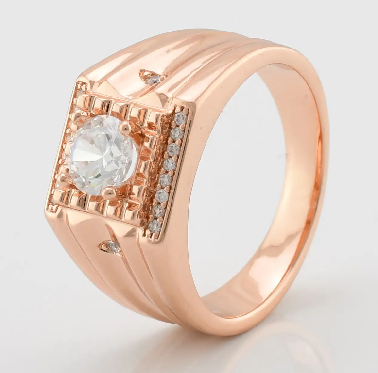 Печатка Xuping 15607 белые фианиты, позолота РО, размер 20, мужская Киев - изображение 4