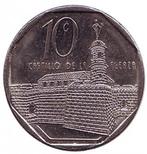 Фортеця Реаль-Фуерса. (Замок королівської мощі). Монета 10 сентаво. 1999,2011 рік, Куба. (БС) Полтава - фото 1