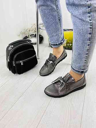 Sothby 's Сліпони жіночі Sothby 's K-378/3 темне-срібло (весна-літо, шкіра натуральна) (3306) л Коломыя