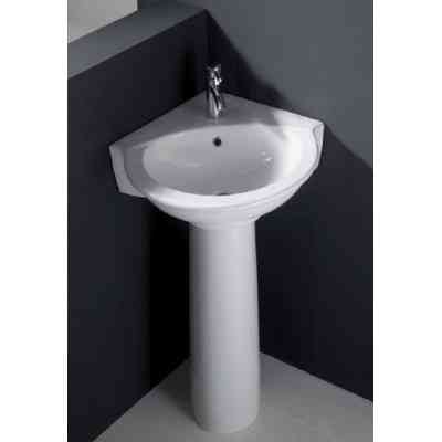 Кутовий умивальник RAK Ceramics Evolution (595х640х840 мм) з ніжкою Білий Київ