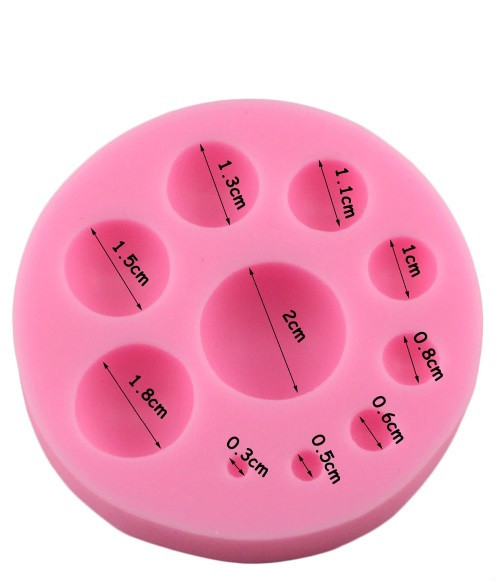 Молд силиконовый Полусферы диаметр 68 мм розовый Киев - изображение 2