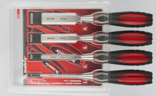 Набір долот-стамесок плоских "Тигрове око", 4 шт., 6-12-18-24 мм Matrix Полтава - фото 1