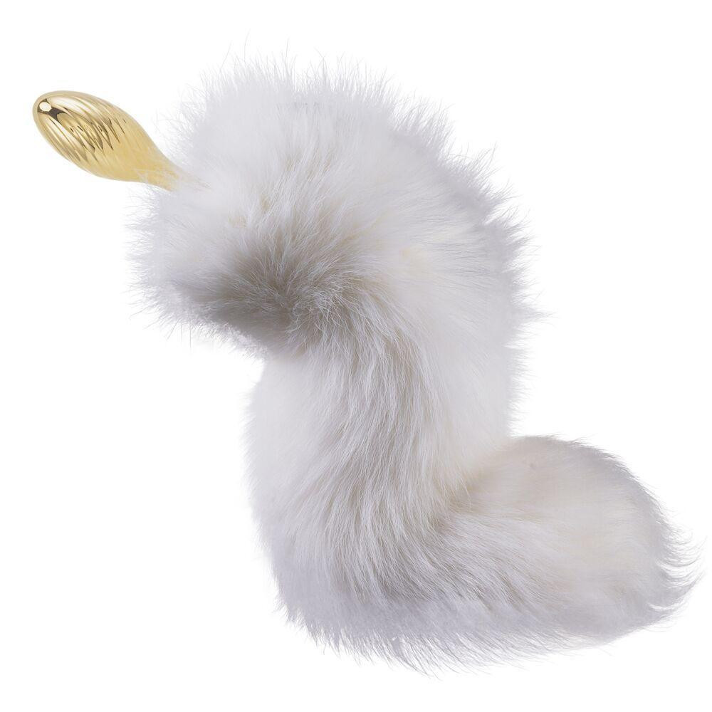 Металевий Анальна пробка Лисий хвіст LOCKINK SEVANDA White Fox-Tail Anal Pear-shape Plug Sex Aura Київ - фото 5