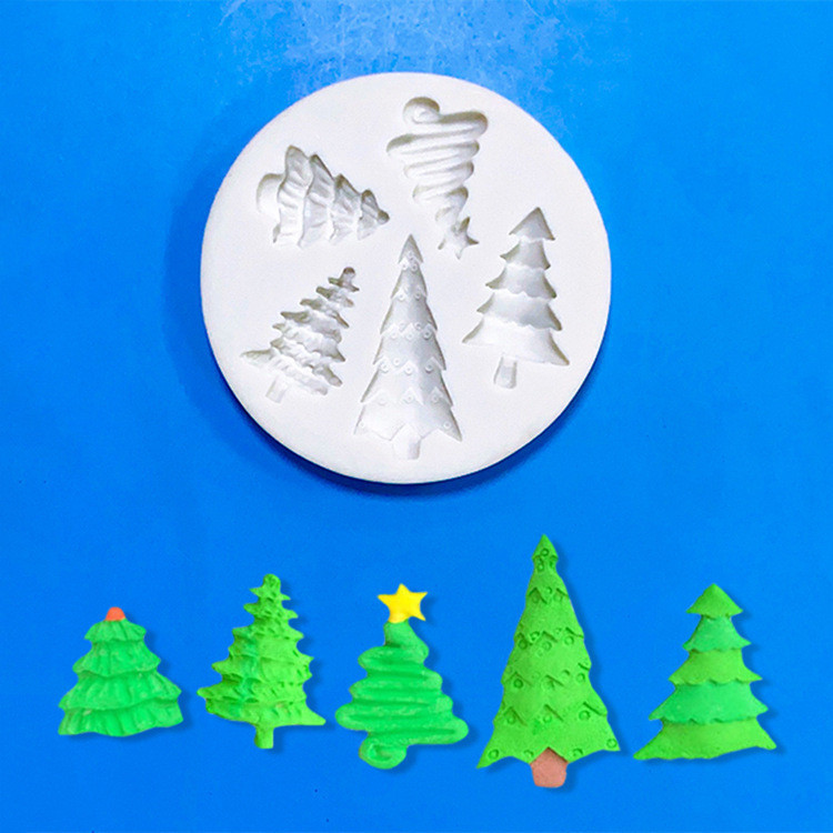 Молд новогодний Елочки 10 см серый Киев - изображение 1