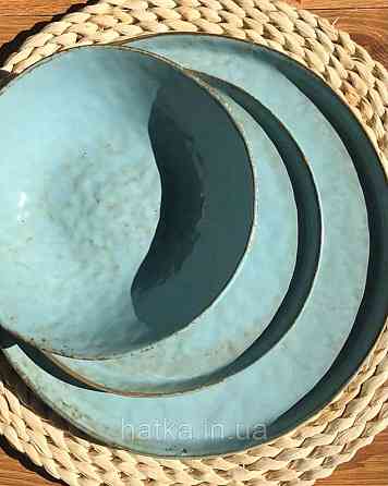Салатник Olens "Retro" 18*5,5 см кераміка круглий блакитний для дому та ресторанів Київ