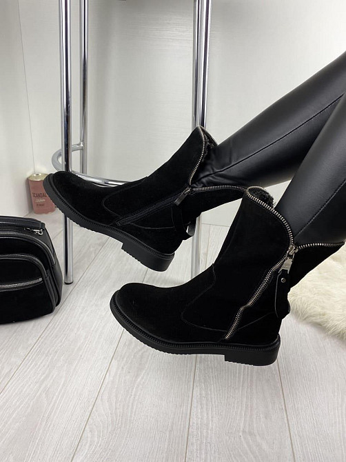 Ботинки D and V черные натуральная замша зима высота 19см размер 37 (3031) Коломыя - изображение 7