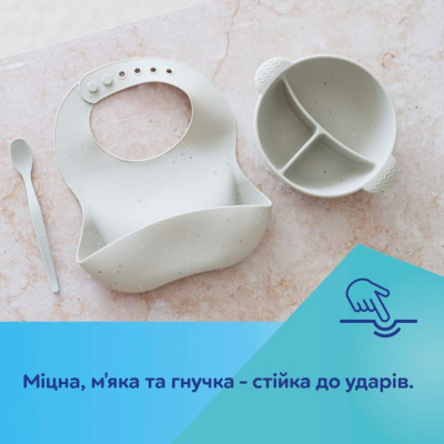 Тарілка дитяча Canpol babies DOTS силіконова на присосці з секціями, рожева (51/403_pin) Вінниця - фото 4