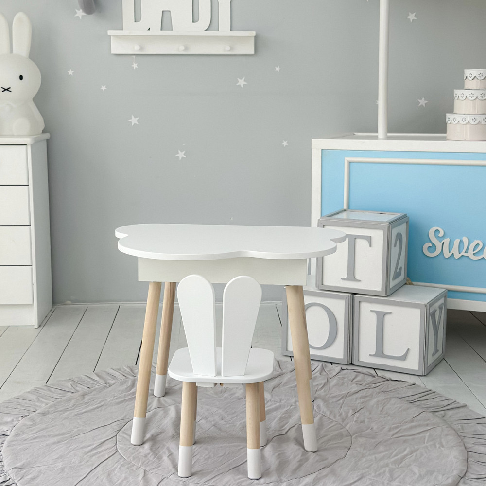 Новинка! Стол тучка с нишей и стульчик зайчик белые 41008 Киев - изображение 8