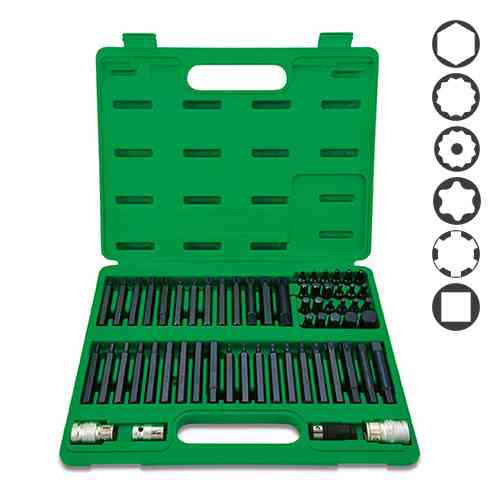 Професійний набір біт 60ед.TORX (Торкс) HEX (Хекс) SPLINE (Сплайн) RIBE (Райб) SQ для СТО TOPTUL GCAI6003 Чернігів