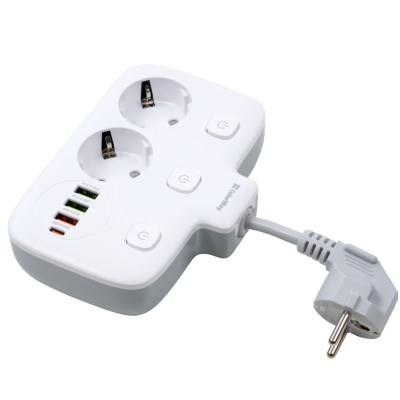 Мережевий фільтр живлення ColorWay CW-CHE24PDW 2 розетки/4USB (CW-CHE24PDW) Вінниця - фото 11