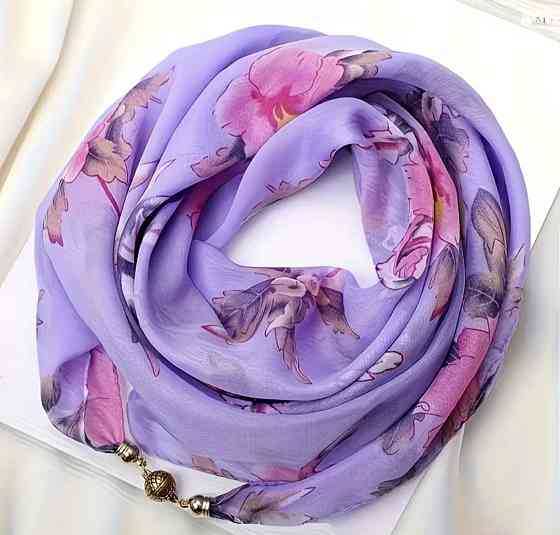 Шарф жіночий з магнітною застібкою Фіолетовий Сміла
