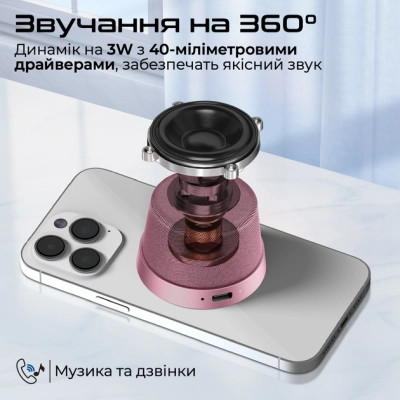 Акустична система Promate Punch 3 Вт Pink (punch.pink) Вінниця - фото 3