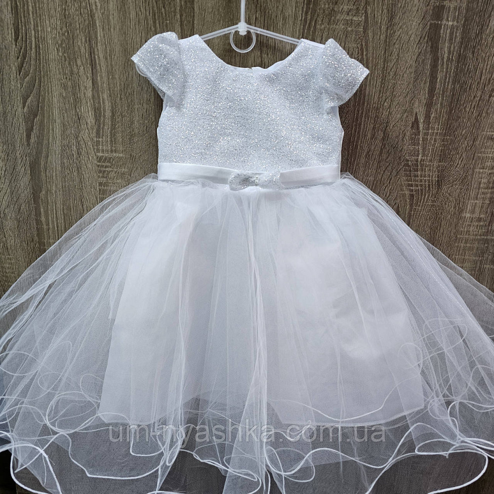 Сукня Сніжинка Біле ошатне плаття для дівчинки з глітером Кривий Ріг - фото 1