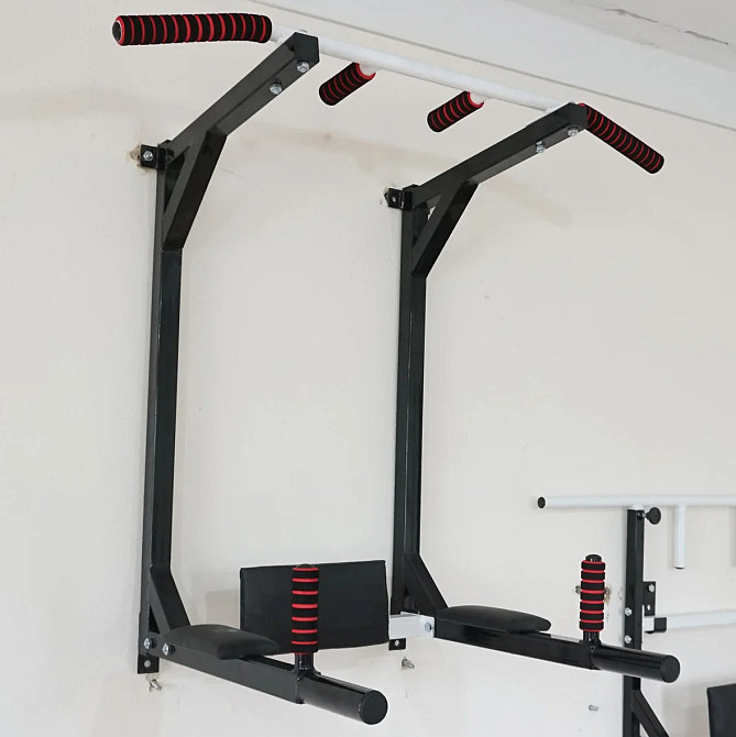 Спортивный настенный турник + брусья + пресс 4 в 1 А204-ЧГ для дома Киев - изображение 4