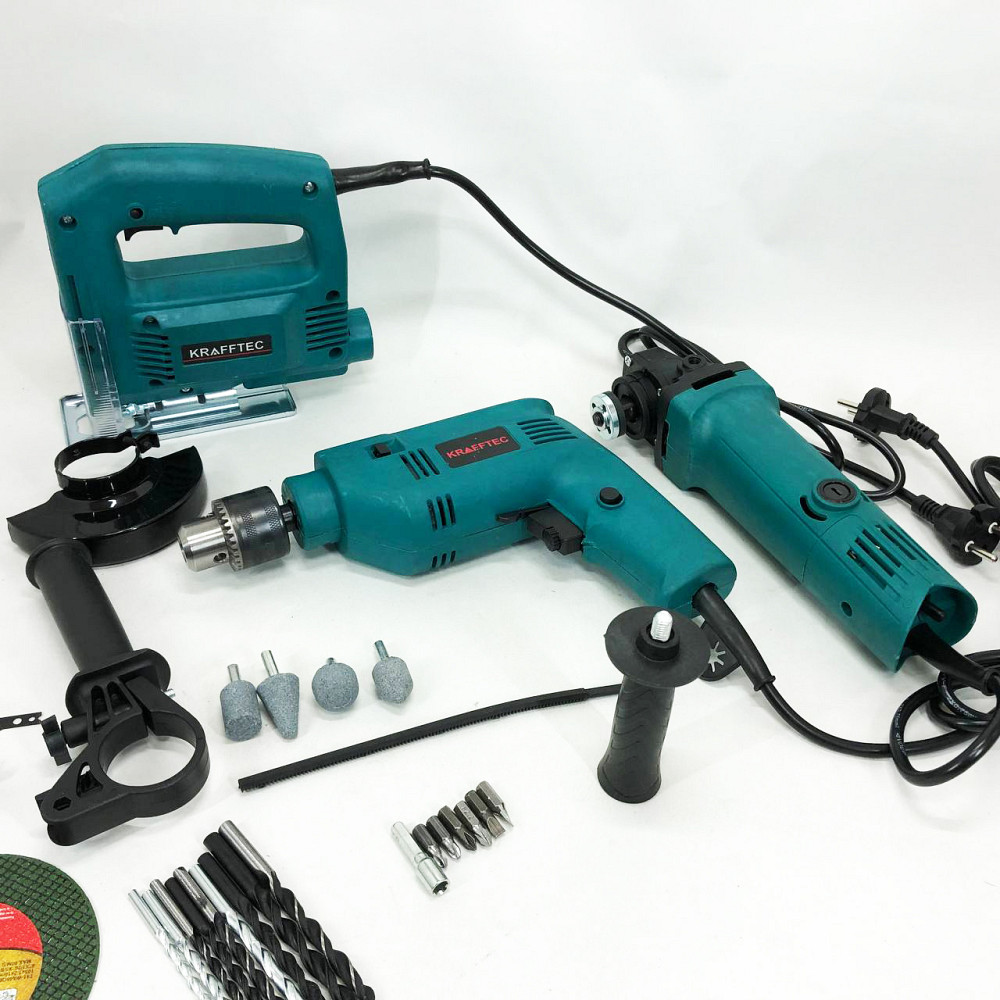 Набір електроінструментів 3в1: мережний ударний дриль, болгарка мережева, електричний лобзик потужний LN-12 Львів - фото 9