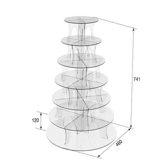 Подставка EKOSTAR под торты и для кенди бара на 7 ярусов Киев