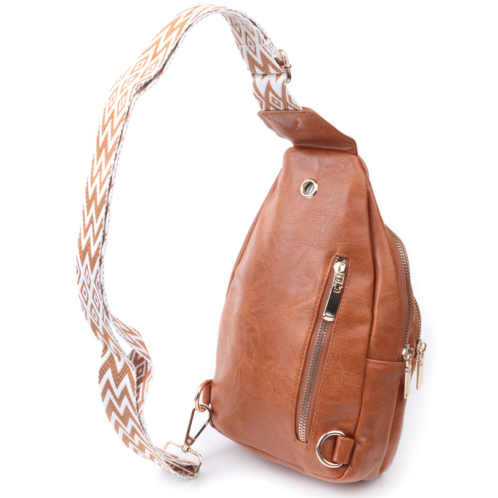 Невелика жіноча сумка з однією лямкою через плече з гладкої екошкіри Vintage 22767 Рудий Київ - фото 2