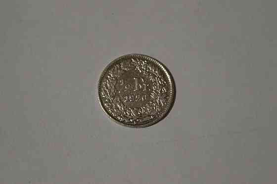 Швейцария 1/2 франк 1920 В года, Гельве́ция, серебро Полтава