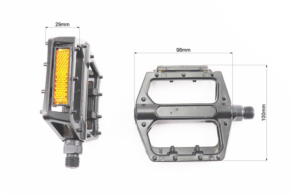 Педалі MTB широкі 9/16" (100x100x24mm) алюмінієві, чорні Київ - фото 2
