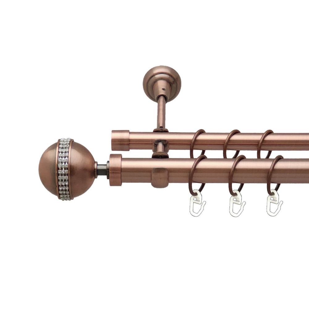 Карниз Orvit Авея металевий дворядний відкритий Мідь 25\19 мм 160 см (00-00012575) Львів - фото 1