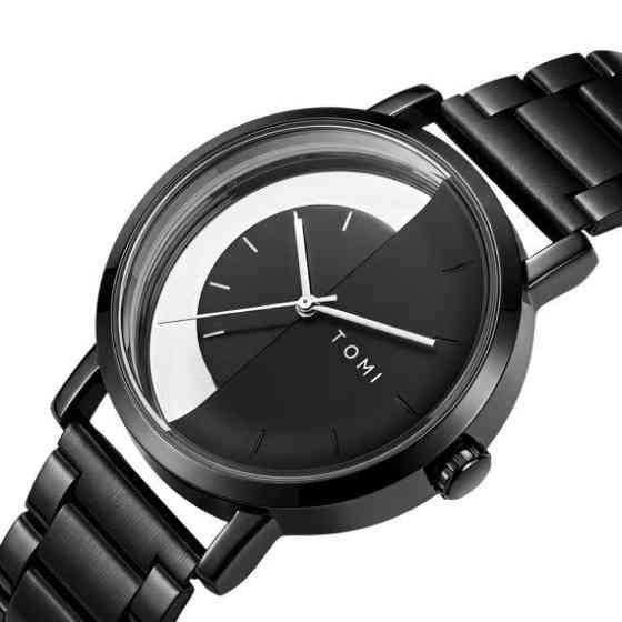 Годинник чоловічий наукові Tomi Gentleman Steel Black (2 ремінці) Київ