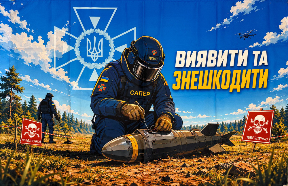 Прапор Сапер Виявити та знешкодити 1400х900 мм Запоріжжя - фото 1