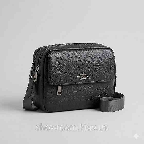Чоловіча брендова барсетка, сумка Coach (2514) чорна Київ