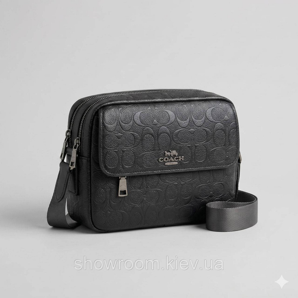 Чоловіча брендова барсетка, сумка Coach (2514) чорна Київ - фото 1