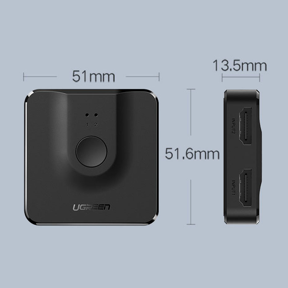 Двонаправлений перемикач HDMI 2.0 Ugreen CM217 (Чорний) Николаев - изображение 9