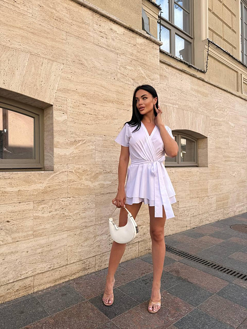 Жіноча романтична вечірня комбінезон-плаття софт Білий, 48/52 Одеса - фото 3