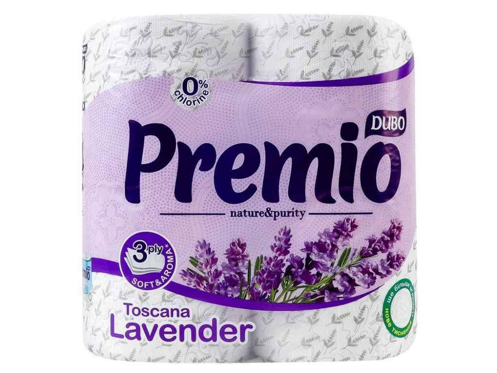 Туалетний папір 4шт 3шар на гільзі Toscana Lavender (964) ТМ SOFFIONE Київ - фото 1